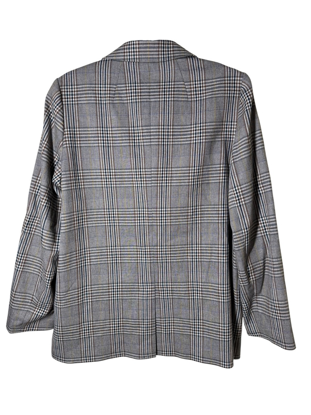 Madewell Caldwell Double-Breasted Plaid Blazer | Gray White Menswear Plaid Sz L - Picture 3 of 4